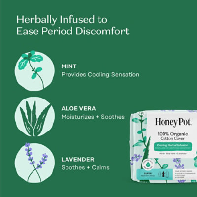 The Honey Pot Herbal Pads Super - 16 CT - Image 5