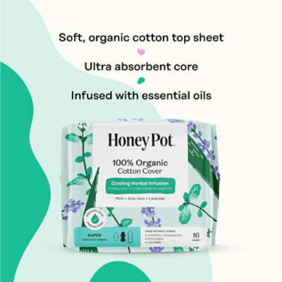 The Honey Pot Herbal Pads Super - 16 CT - Image 3