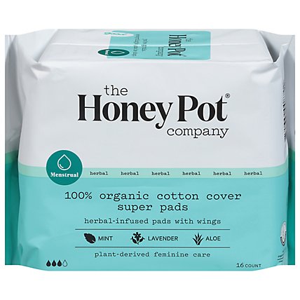 The Honey Pot Herbal Pads Super - 16 CT - Image 1