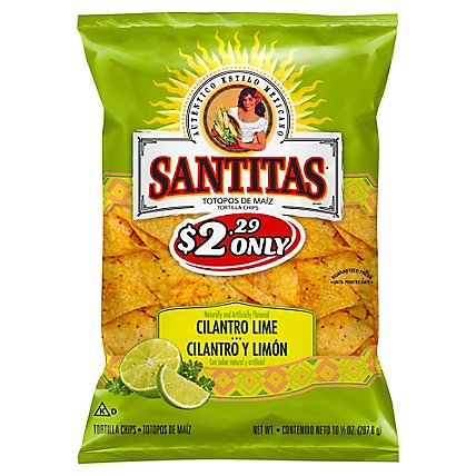 Santitas Tortilla Chips Cilantro Lime - 10.5 OZ - Image 3