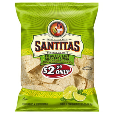 Santitas Tortilla Chips Cilantro Lime - 10.5 OZ - Image 2