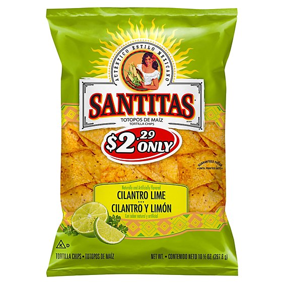 Santitas Tortilla Chips Cilantro Lime - 10.5 OZ