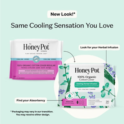 The Honey Pot Herbal Pads Regular - 20 CT - Image 2