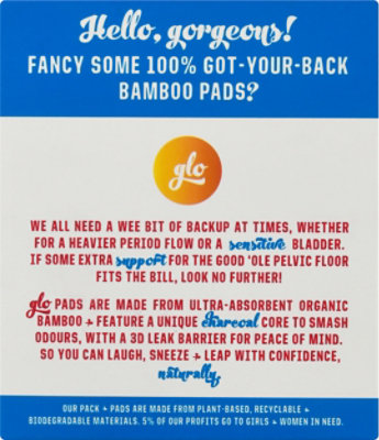 Glo Bamboo Pads For Sensitive Bladders Normal With Wings - 12 CT - Image 4