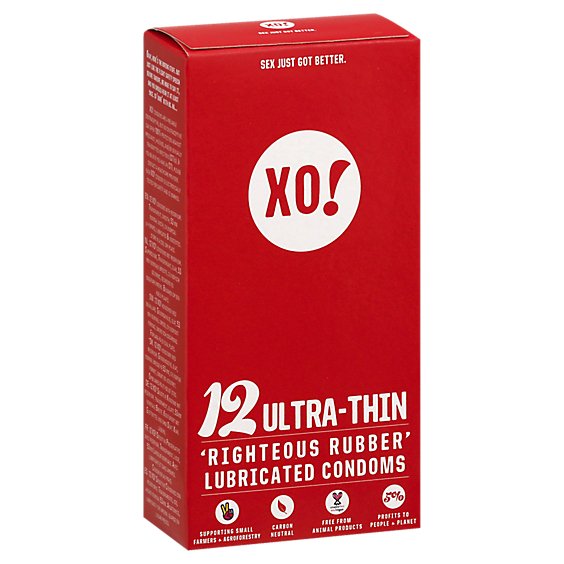 Xo Ultra Thin Righteous Rubber Condoms - 12 CT