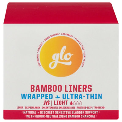 Glo Bamboo Liners For Sensitive Bladders Light & Wrapped - 16 CT - Image 3