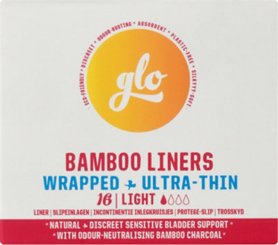 Glo Bamboo Liners For Sensitive Bladders Light & Wrapped - 16 CT - Image 2