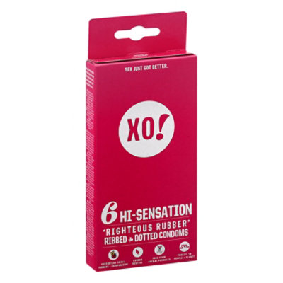 Xo Hi Sensation Righteous Rubber Condoms - 6 CT - Image 1
