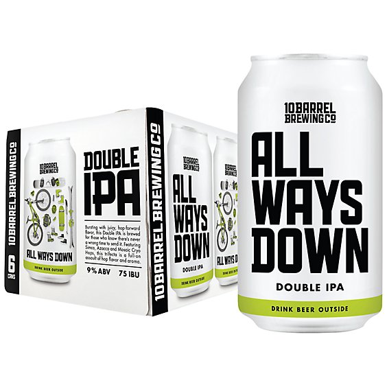 10 Barrel Brewing Co. All Ways Down Double Ipa In Cans - 6-12 Fl. Oz.
