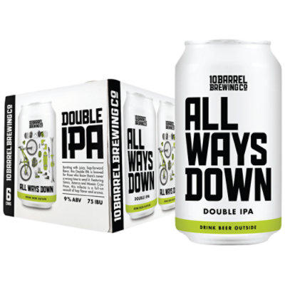 10 Barrel Brewing Co. All Ways Down Double IPA Cans - 6-12 Fl. Oz.