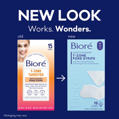 Biore T Zone Targeted Deep Cleansing Pore Strips Blackhead Remover Nose Strips - 15 Count - Image 3