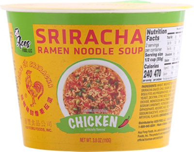 Huy Fong Sriracha Chicken Ramen Noodles - 3.8 OZ - Image 2