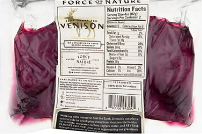 Force Of Nature Grass Fed Venison Steaks - 8 OZ - Image 6