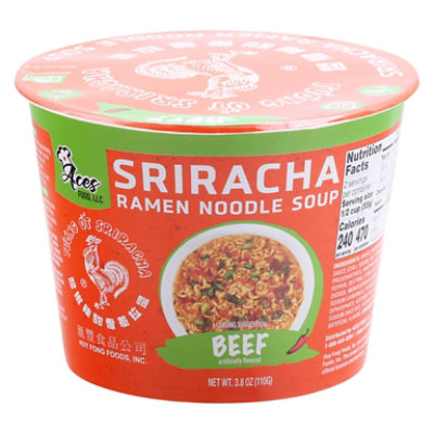 Huy Fong Sriracha Beef Ramen Noodle Cup - 3.8 OZ - Image 3