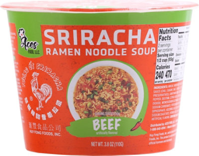 Huy Fong Sriracha Beef Ramen Noodle Cup - 3.8 OZ - Image 2