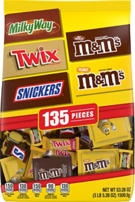 M&M'S Snickers Twix And Milky Way Mixed Chocolate Assortment Halloween Candy 135 Count - 53.26 Oz - Image 2