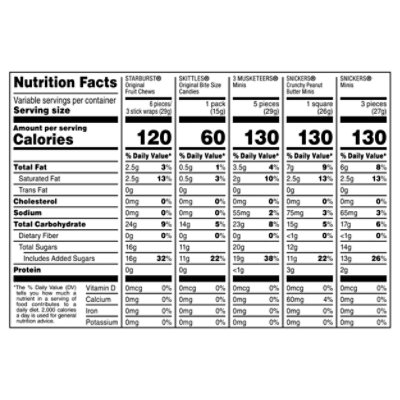 Snickers Skittles Starburst And 3 Musketeers Assorted Bulk Variety Pack Halloween Candy - 80.36oz - Image 4