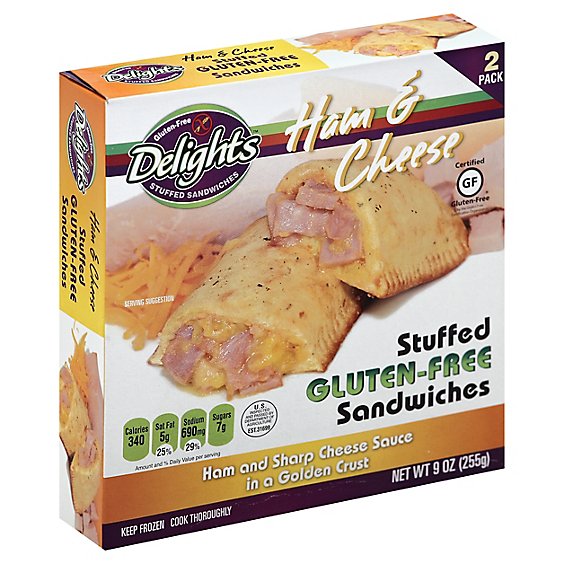 Delights Ham & Cheese Gluten Free Stuffed Sandwich - 9 Oz