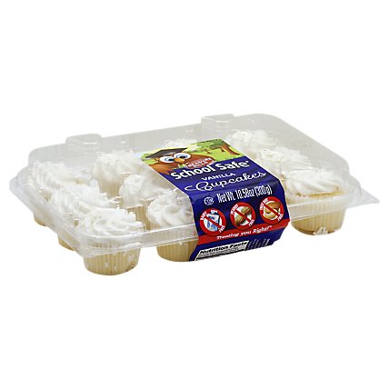 School Safe Vanilla Mini Cupcakes 12 Count - 10.58OZ - Image 1