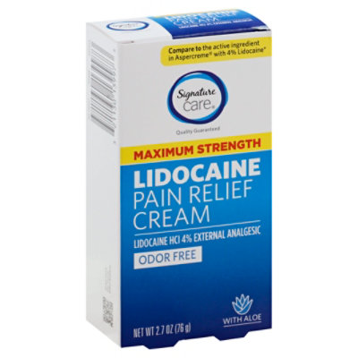 Signature Select/Care Pain Relief Cream Lidocaine Max - 2.7 OZ - Image 1