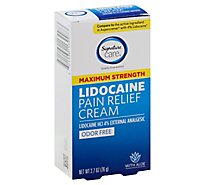 Signature Care Pain Relief Cream Lidocaine Max - 2.7 OZ