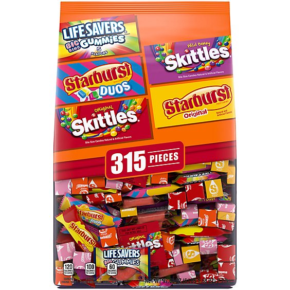 Life Savers Gummy Starburst & SKITTLES Fun Size Assortment Bulk Halloween Candy - 97.68 Oz