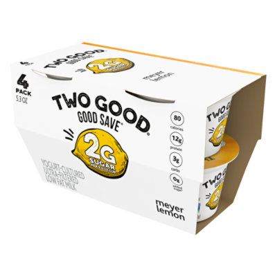 Two Good Good Save Meyer Lemon Low Fat Lower Sugar Greek Yogurt - 4-5.3 Oz