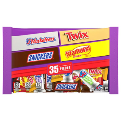 Snickers Starburst Twix And 3 Musketeers Fun Size Assortment Halloween Candy Share Size - 15.69 Oz