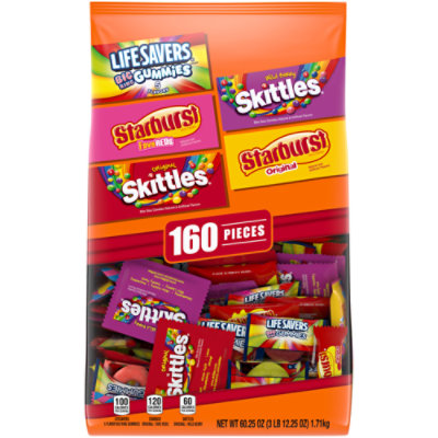 Starburst Skittles & Life Savers Gummy Mixed Bulk Halloween Candy Assortment - 60.25 Oz