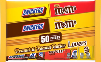 M&M'S And Snickers Peanut And Peanut Butter Assorted Chocolate Halloween Candy 50 Count - 25.91 Oz - Image 2
