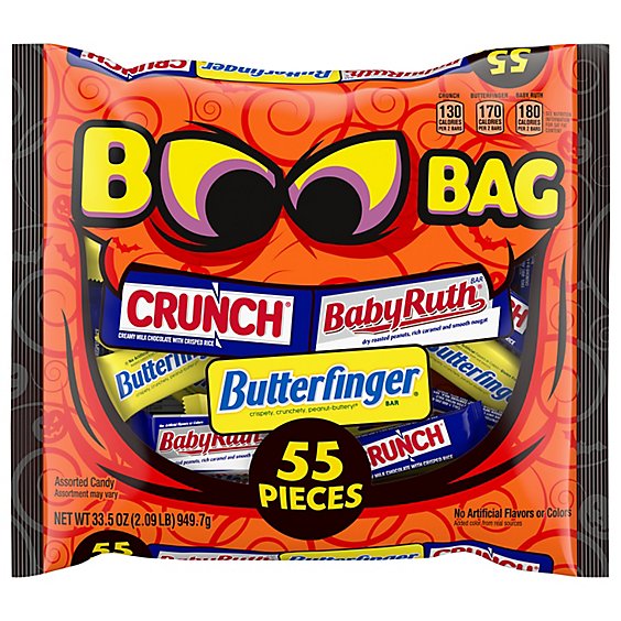 Crunch, Baby Ruth & Butterfinger Assorted Candy Boo Bag - 55 Count - 33.5 Oz