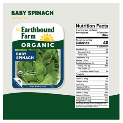 Earthbound Farm Organic Baby Spinach Tray - 5 Oz - Image 4