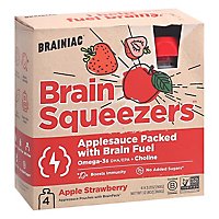 Brainiac Brain Squeezers Strawberry Applesauce with Brain Fuel Pack - 4-3.2 Oz - Image 1