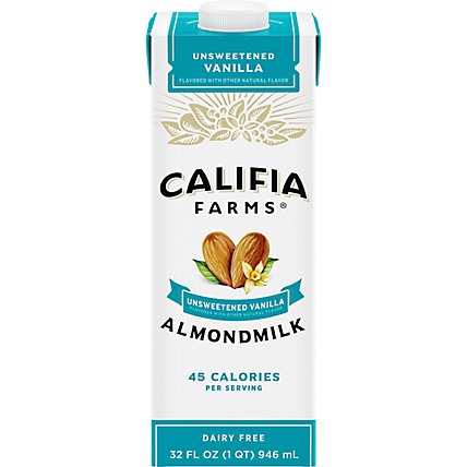 Califia Farms Shelf Stable Unsweetened Vanilla Almond Milk - 32 Oz - Image 1