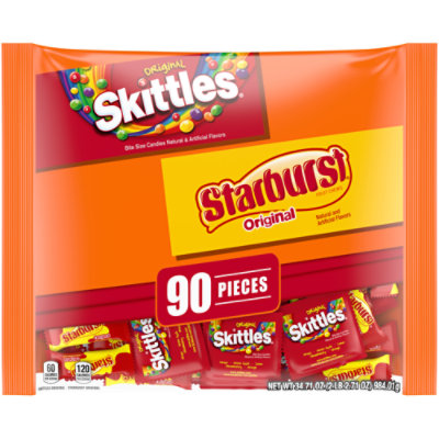 Skittles & Starburst Fun Size Halloween Candy Assortment - 34.71 Oz