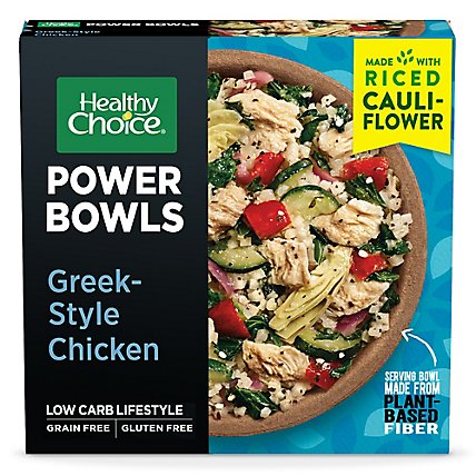 Healthy Choice Power Bowls Greek Style Chicken With Riced Cauliflower Frozen Meal - 9.5 Oz - Image 2