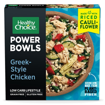 Healthy Choice Power Bowls Greek Style Chicken With Riced Cauliflower Frozen Meal - 9.5 Oz