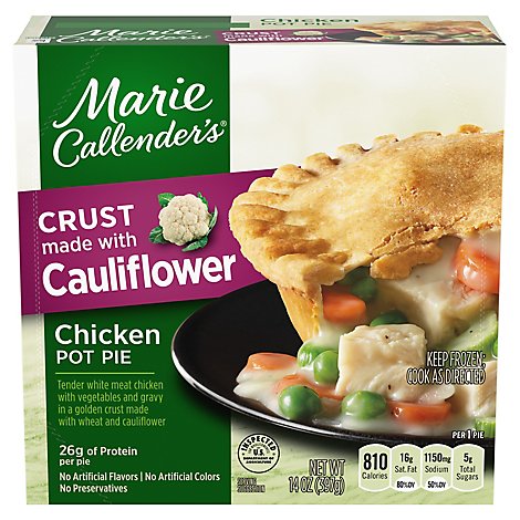 Marie Callender's Chicken Pot Pie With Cauliflower Crust Single Serve Frozen Meal - 14 Oz