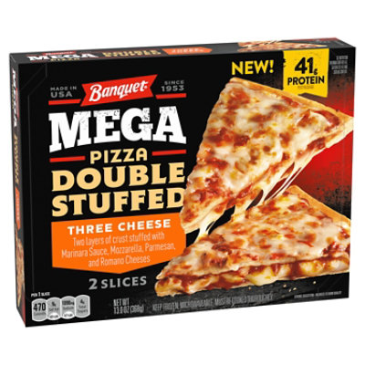 Banquet Mega Double Stuffed Three Cheese Frozen Pizza Slices - 2-13.3 Oz - Image 2