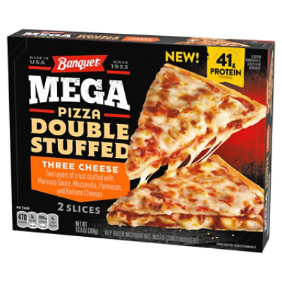 Banquet Mega Double Stuffed Three Cheese Frozen Pizza Slices - 2-13.3 Oz - Image 3