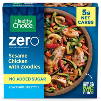 Healthy Choice Zero Sesame Chicken With Zoodles Bowl  Frozen Meal - 9.5 Oz