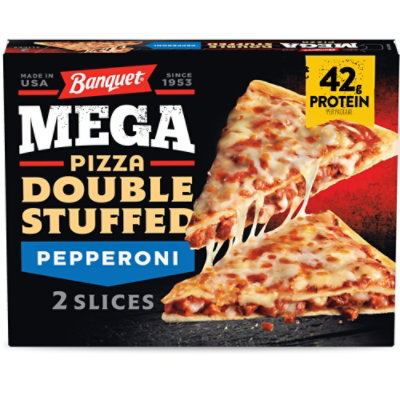 Banquet Mega Double Stuffed Pepperoni Frozen Pizza Slices - 2-13 Oz - Image 1