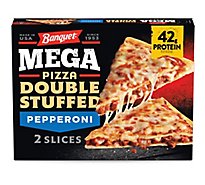 Banquet Mega Pizza Double Stuffed Pepperoni Frozen Pizza Slices 2 Count - 13 Oz