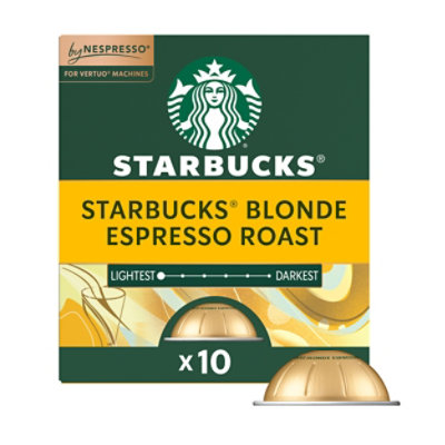 Starbucks Blonde Espresso Roast Coffee Capsules for Nespresso Vertuo Box 10 Count - Each