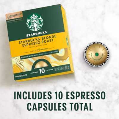 Starbucks Blonde Espresso Roast Coffee Capsules for Nespresso Vertuo Box 10 Count - Each - Image 4