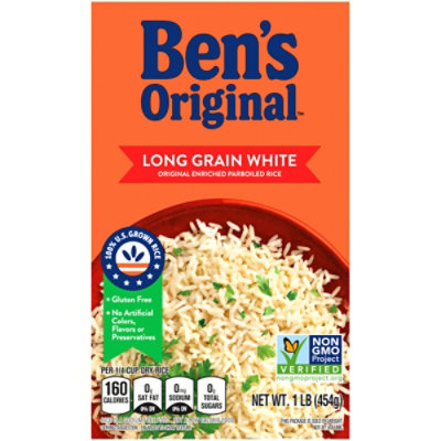 Ben's Original Parboiled Long Grain White Enriched Dry Rice Box - 1 Lb - Image 2