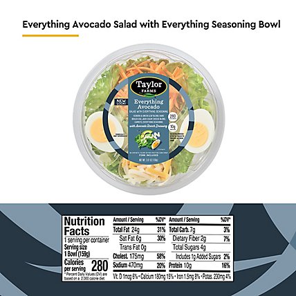 Taylor Farms Everything Avocado Salad Bowl - 5.61 Oz - Image 4