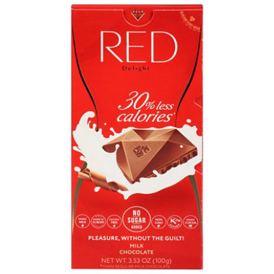 Red Choc Milk Choc Bar No Sugar Added - 3.53 OZ - Image 3