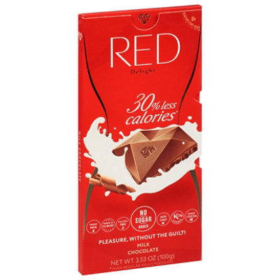 Red Choc Milk Choc Bar No Sugar Added - 3.53 OZ - Image 1