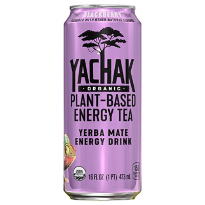 Yachak Organic Yerba Mate Energy Drink Plant Based Blackberry Tea - 16 FZ - Image 1